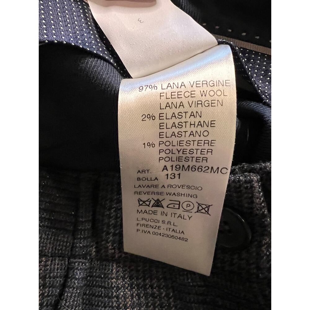 Via Masini 80 Womens Textured Check Pants Brown Bronze Thread Size 6 WOOL - Picture 10 of 10